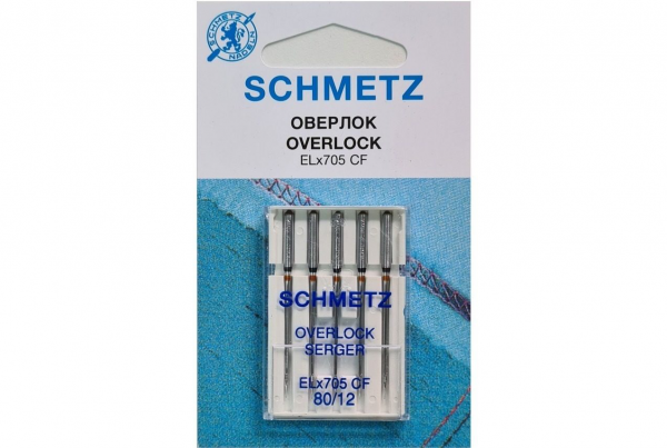 Иглы Schmetz для оверлока ELx705 CF №80, 5 шт в Нерюнгри